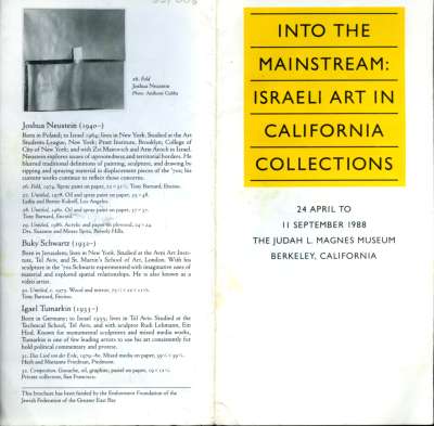 Into the Mainstream: Israeli Art in California Collections